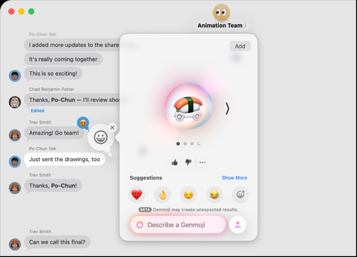 crear imágenes y genmoji en macos