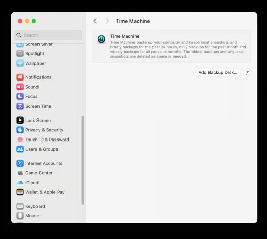 create time machine backup