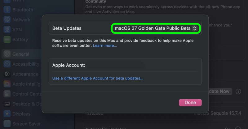 find the macos 27 golden gate package