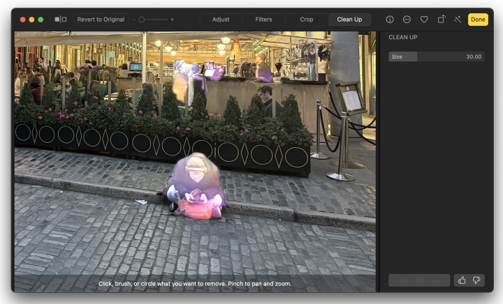 función limpiar de mac en la app fotos