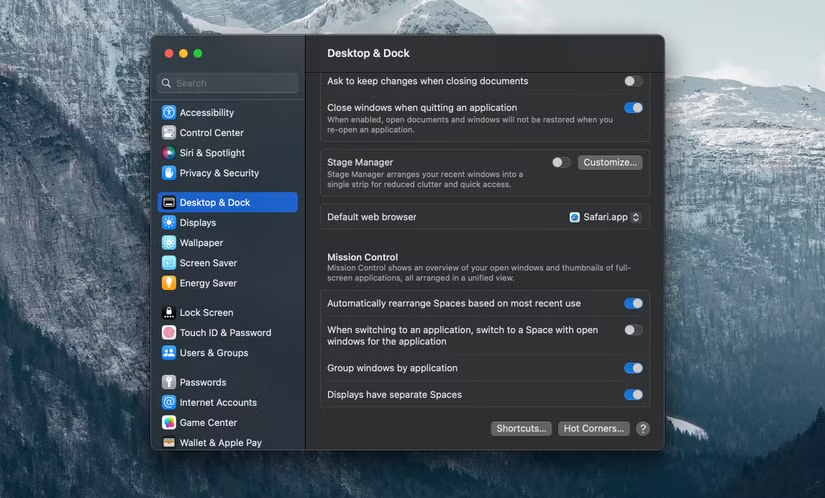 Mission Control funktioniert unter macOS 27 Golden Gate nicht