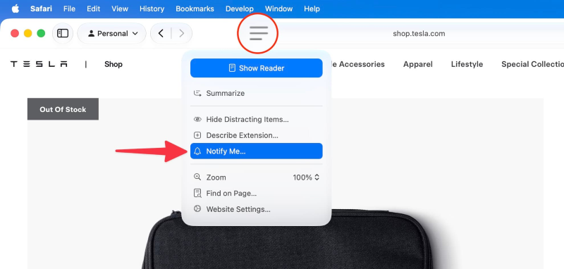 safari notify me macos 27