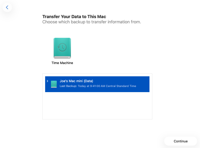 transfer data to mac after downgrading
