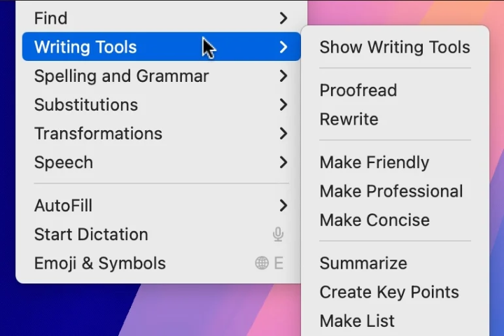 usar herramientas de escritura con apple intelligence