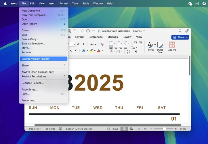 browse version history on mac