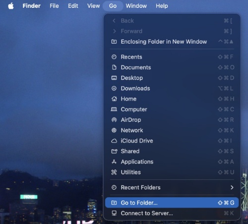 click go to folder on mac