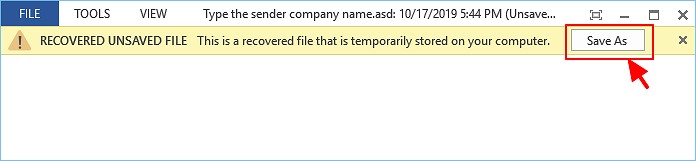 click on the save as button