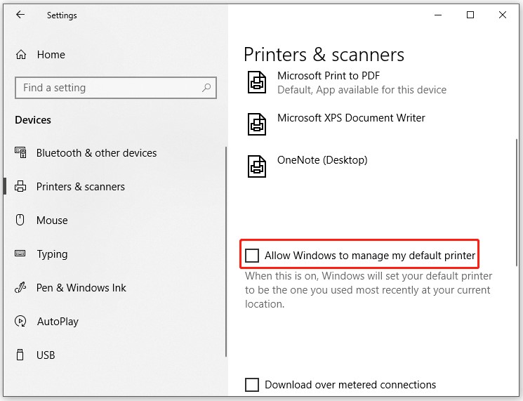 my default printer
