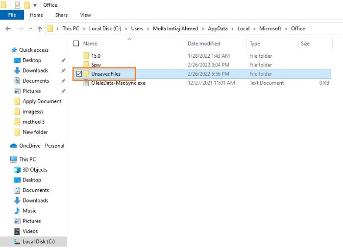 excel temp file location windows 7