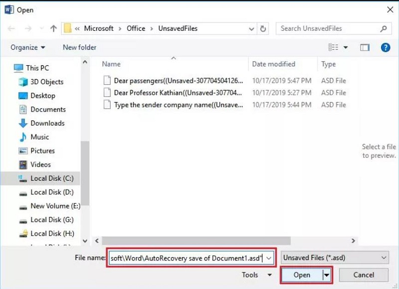 recover deleted word files windows 10