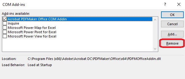 disable add-ins in excel to fix excel file not opening-2