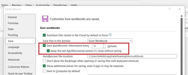 restore an unsaved excel file from autorecover