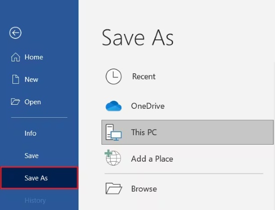 save word with shortcut