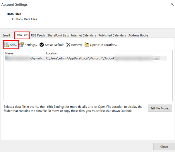 repair pst by creating new pst file and import data-2