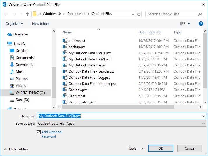 repair pst by creating new pst file and import data-3