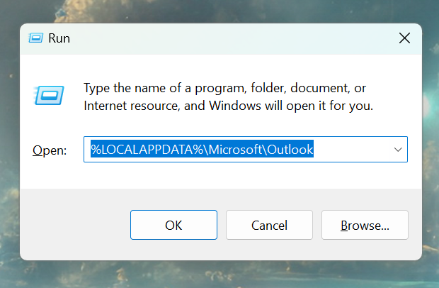 open outlook data files