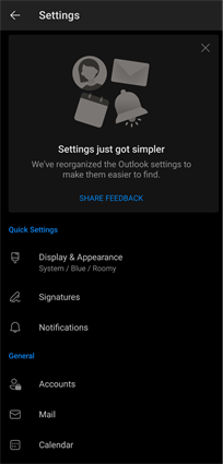 outlook android accounts