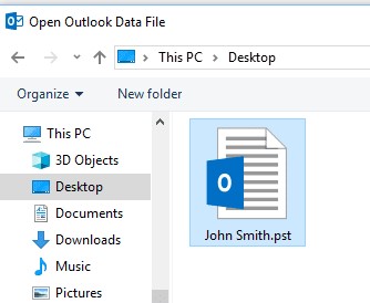 افتح ملف pst في Outlook 2010 أو الأحدث