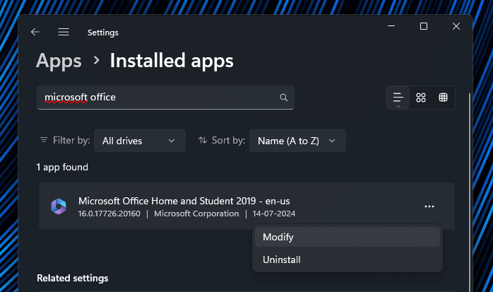 modify microsoft office