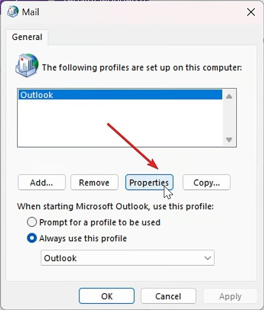 Fix outlook error 0x8004010f in 6 ways