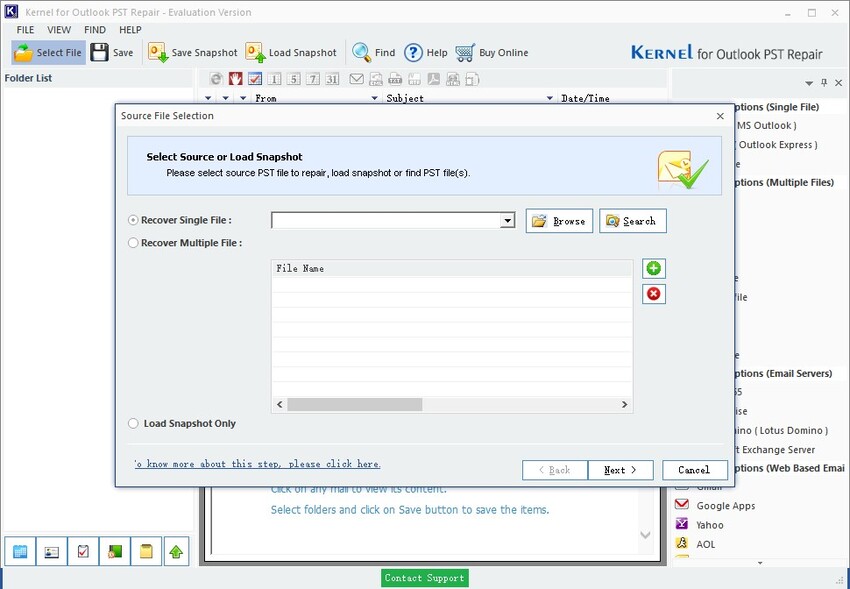 ferramenta de reparo de pst - kernel for outlook pst repair