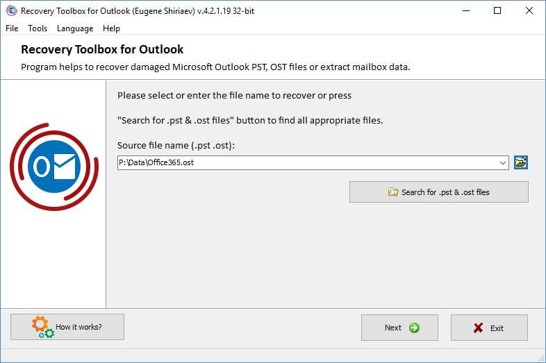 ferramenta de reparo de pst - recovery toolbox for outlook