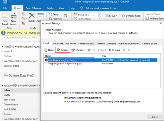 troubleshoot your email connection