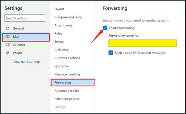 Outlook E-Mail-Weiterleitung deaktivieren