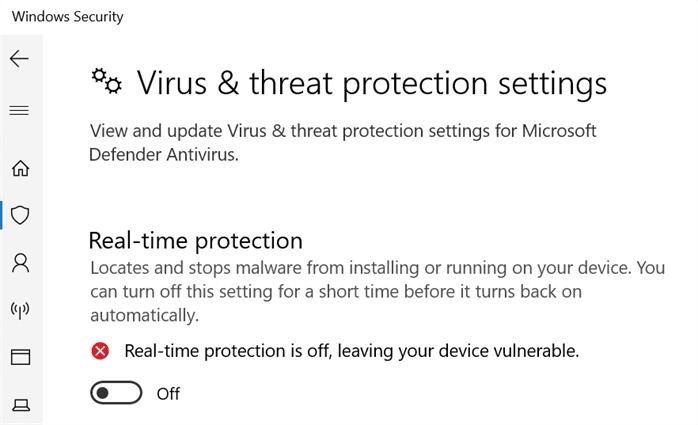 turn off real time protection