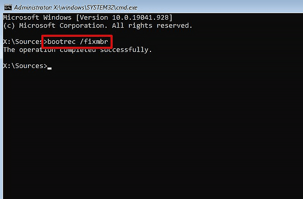 bootrec fixmbr
