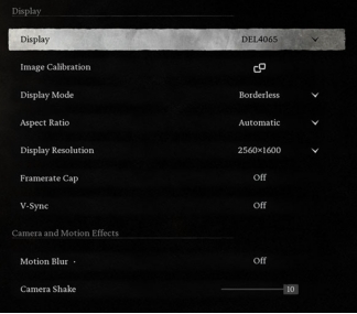 display settings for black myth wukong