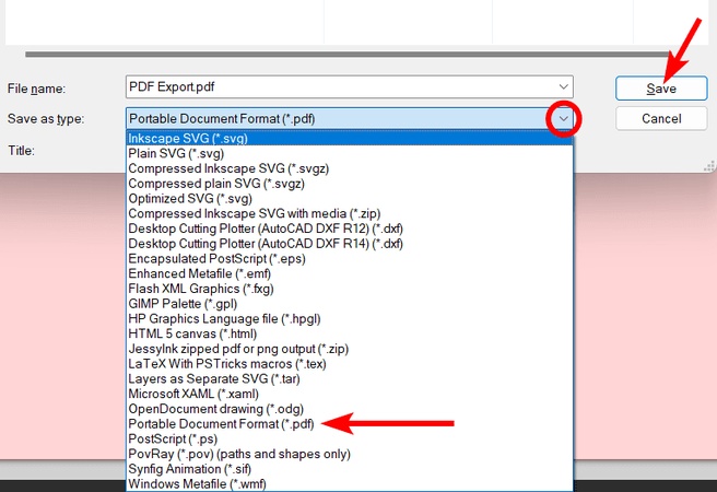 convert svg to pdf or eps inkscape