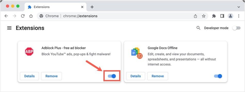 disable conflicting browser extensions to fix gemini error 13