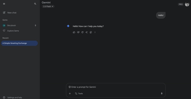 gemini start new chat