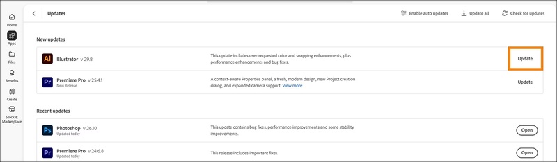 update canon or adobe software