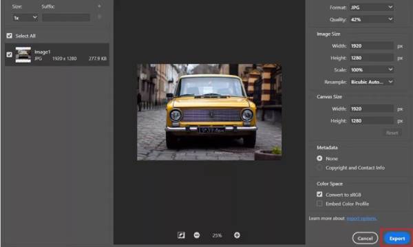 photoshop-adjust-quality-compress image without losing quality