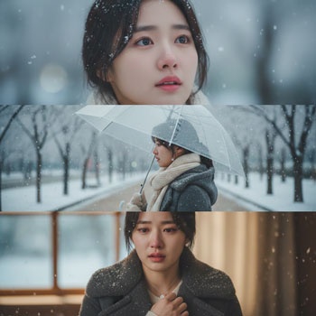 3 panel triptych snow ins story