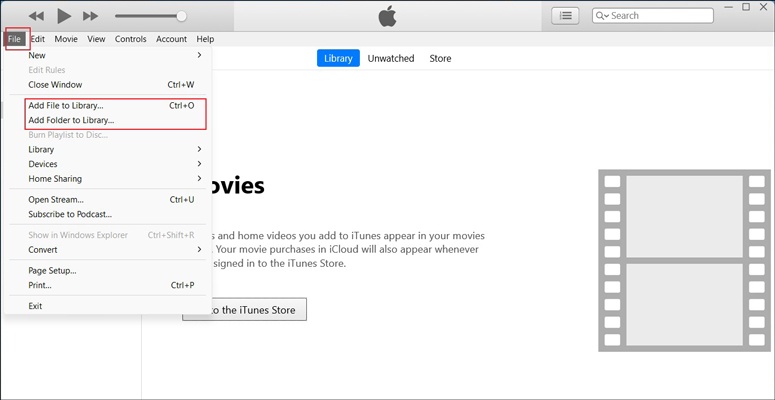 add file folder to itunes library