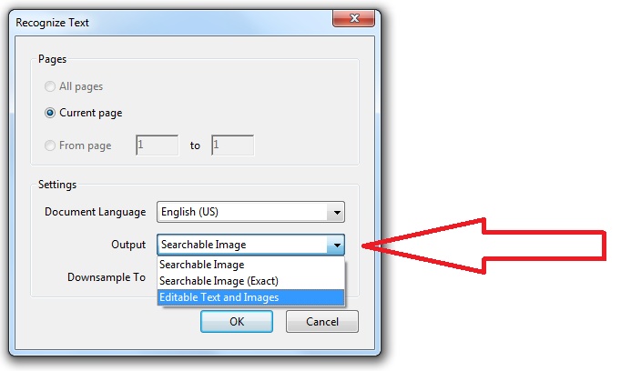 Adobe Acrobat에서 PDF를 검색 가능한 이미지로 만들기