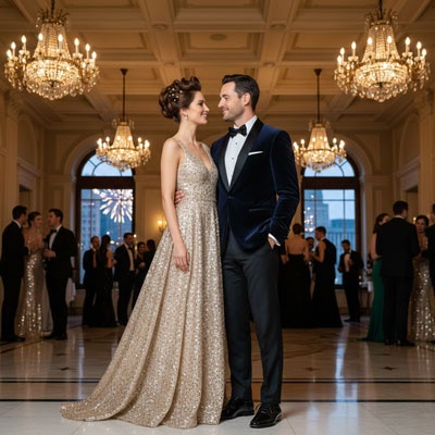 ai couple new year eve outfit