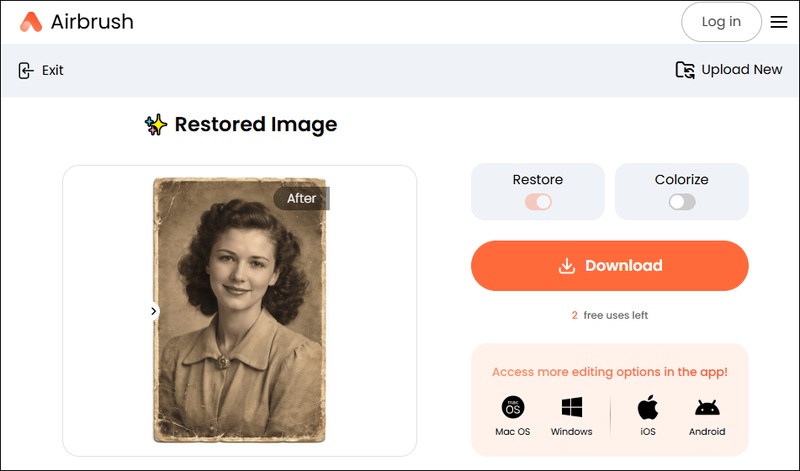 Fehlgeschlagene Fotorestaurierung bei starker Beschädigung