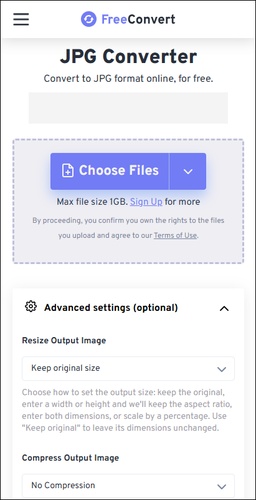 android freeconvert online jpg converter