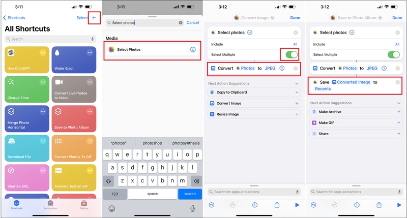 apple shortcuts convert heic to jpg