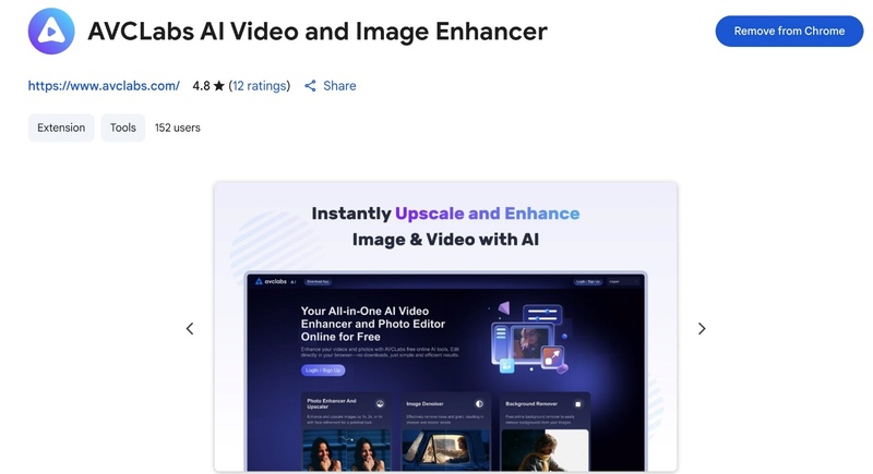 avclabs ai video and image enhance for chrome
