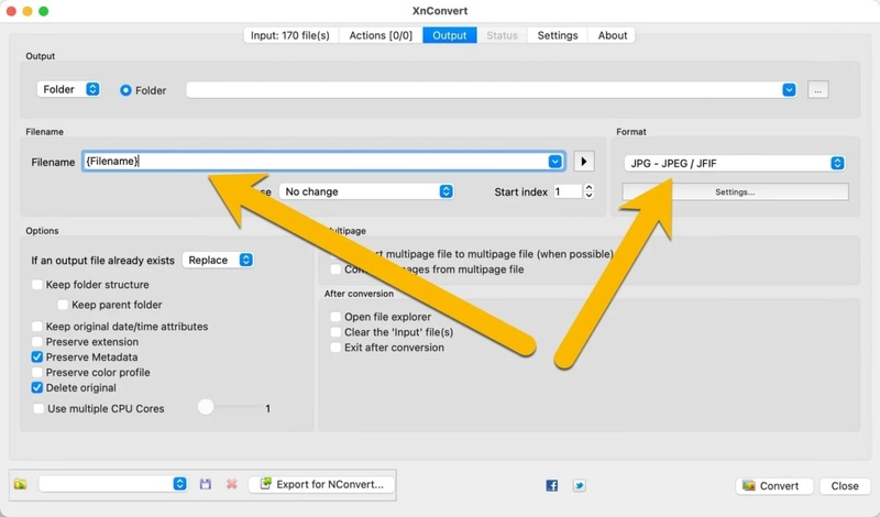 batch convert heic to jpg with xnconvert