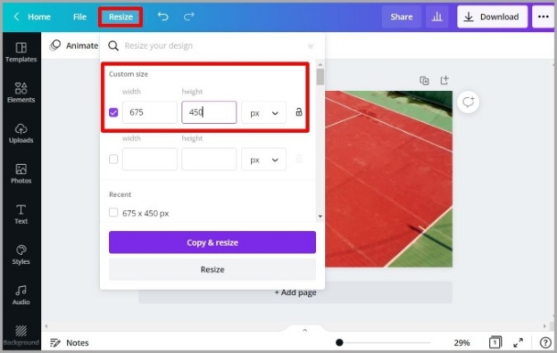 aumentar pixels da imagem no canva