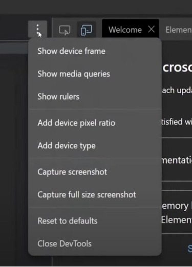 capture screenshoot browser developer tool
