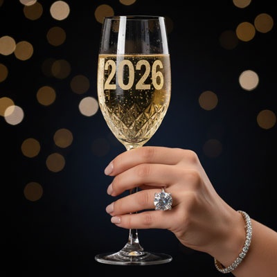champagne and crystal elegance new year image