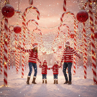 christmas family candy cane theme