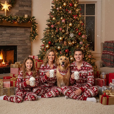 christmas family pajamas photo